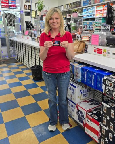 Congratulations to Joann for winning a $100 gift card for the Customer of the Month Drawing at Smoker Friendly in Bellview! We give a $100 gift card away EVERY MONTH, at EVERY store! So ask how to enter next time you are shopping! Do not forget to buy a raffle ticket and enter the giveaway to win EVERYTHING in the glass case (pictured)!Thank you so much for #ShoppingLocal at SmokerFriendlyWV 💛💙