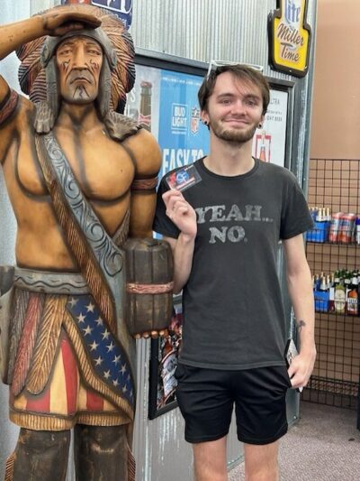 Congratulations to Chaz for winning a $100 gift card for the Customer of the Month Drawing at Smoker Friendly in Mannington! We give a $100 gift card away EVERY MONTH, at EVERY store! So ask how to enter next time you are shopping! Thank you so much for #ShoppingLocal at SmokerFriendlyWV 💛💙